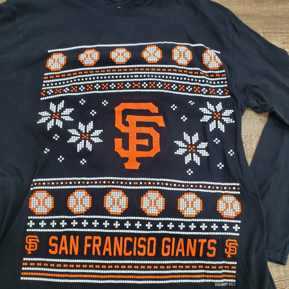 San Francisco Giants Long Sleeve XMAS Sweater Shirt XL - Picture 2 of 5